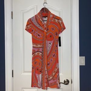 Orange paisley dress